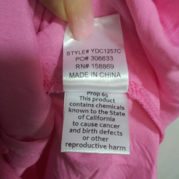 Promesa Bubble Gum Pink Sea Breeze Smocked Crepe Button-Front Maxi Dress Size M - Picture 9 of 10